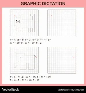 Graphic dictation educational games for kids Vector Image