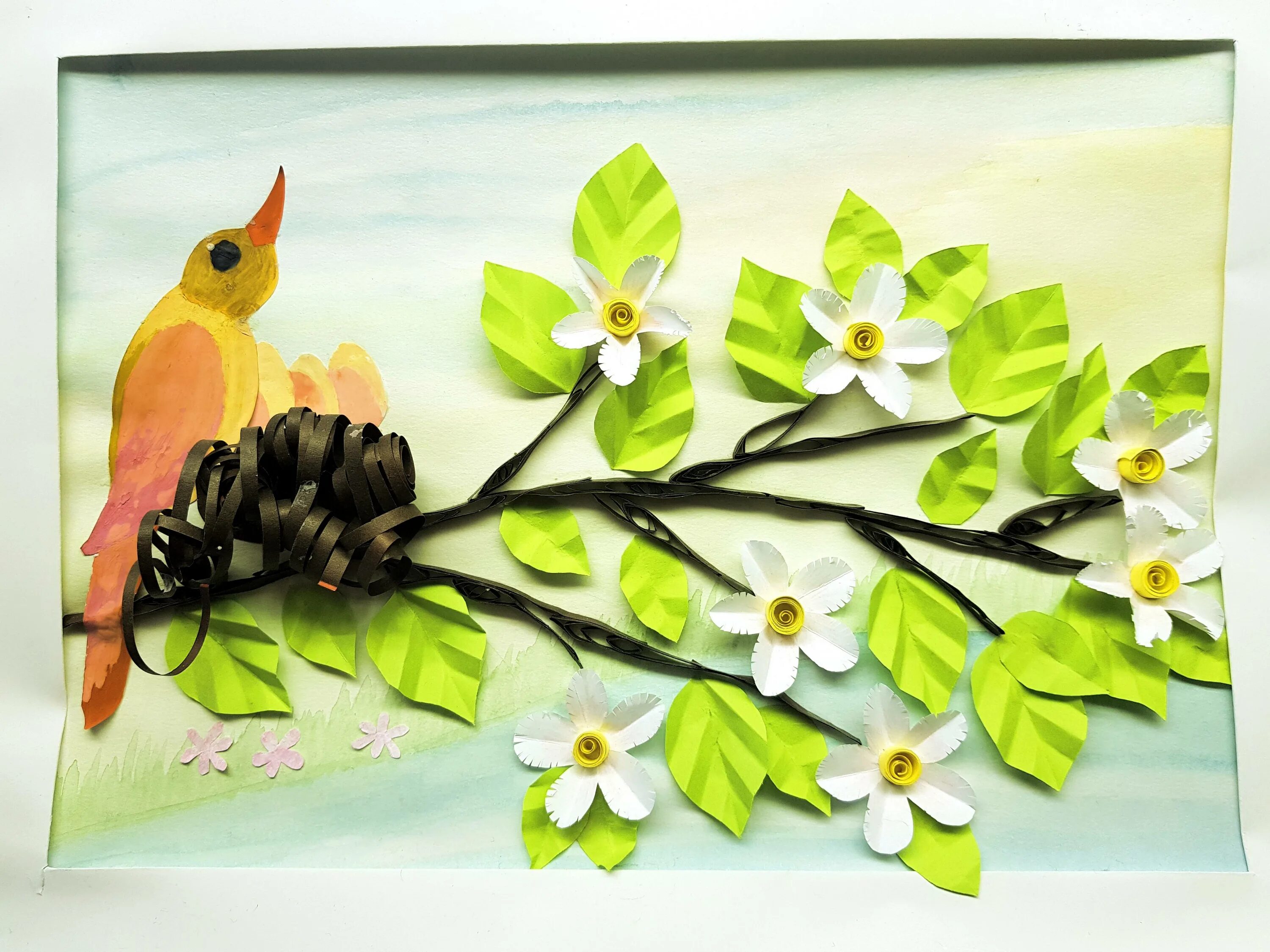 Поделки на апрель. Весенние поделки. весенняя аппликация для детей. весенние аппликации в детском саду.