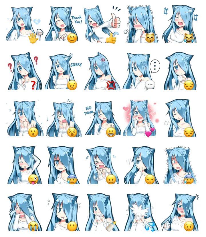 Референс для стикеров. Manga stickers telegram