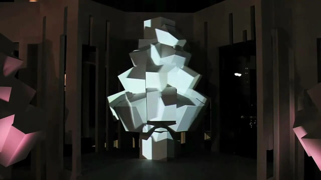 Декорации из кубов. Подвижная декорация куб. 3d проекция в воздухе. Куб#120:.