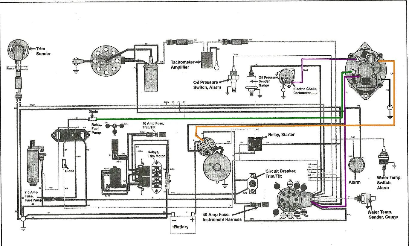 Схема подключения генератора вольво mercruiser alternator wiring diagrams