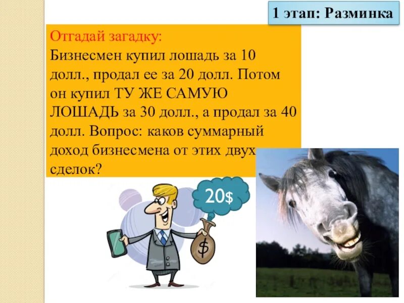 Решите задачу предприниматель