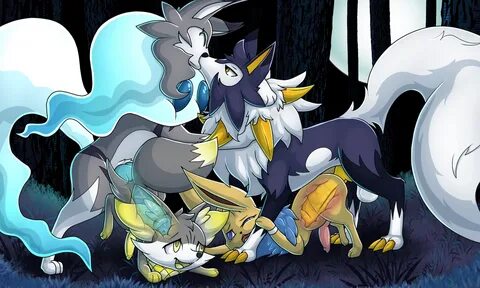 sallandril, eevee, fennekin, lycanroc, pokemon (species), nintendo, digital...