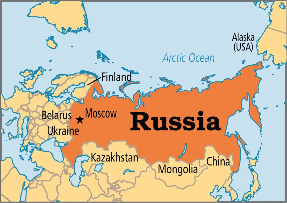 The russian federation is situated in
