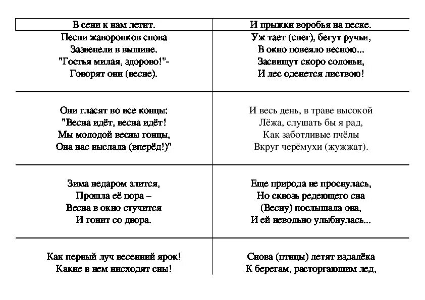 Песни жаворонков снова зазвенели в вышине. Песни Жаворонков снова зазвенели.