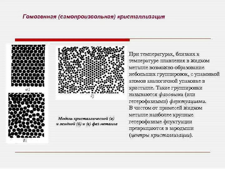 Формирование структуры металла. Формирование структуры металла