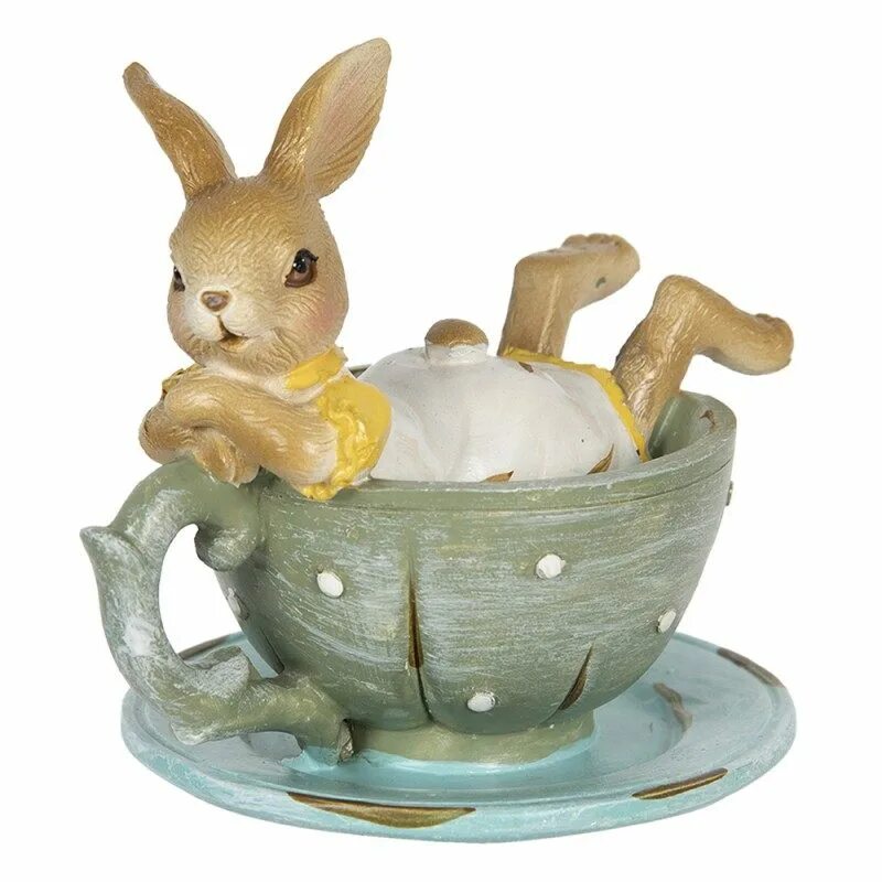 Rabbit cup. Декоративная фигурка "кролики". Кролик в чашке фигурка. Пасхальные кролики фигурки декоративные. Декоративные кролики статуэтки.