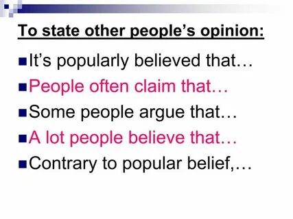 Other people s opinion