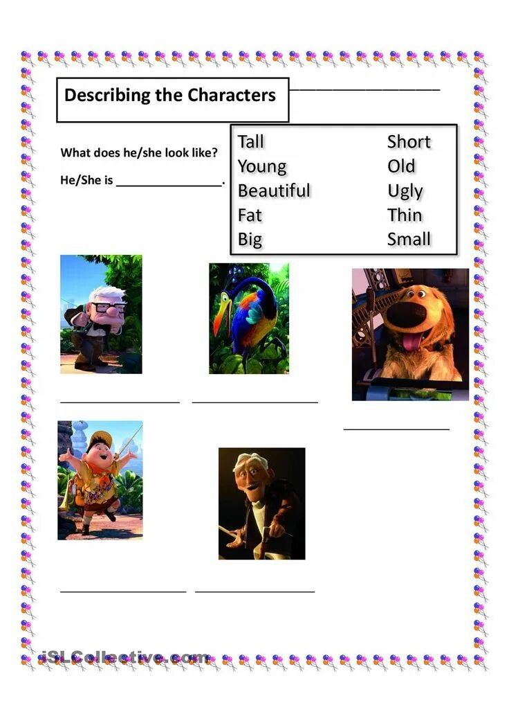 Describing films Worksheets. Up movie Worksheet. Adjectives to describe films. Character adjectives Worksheets. Movie worksheets