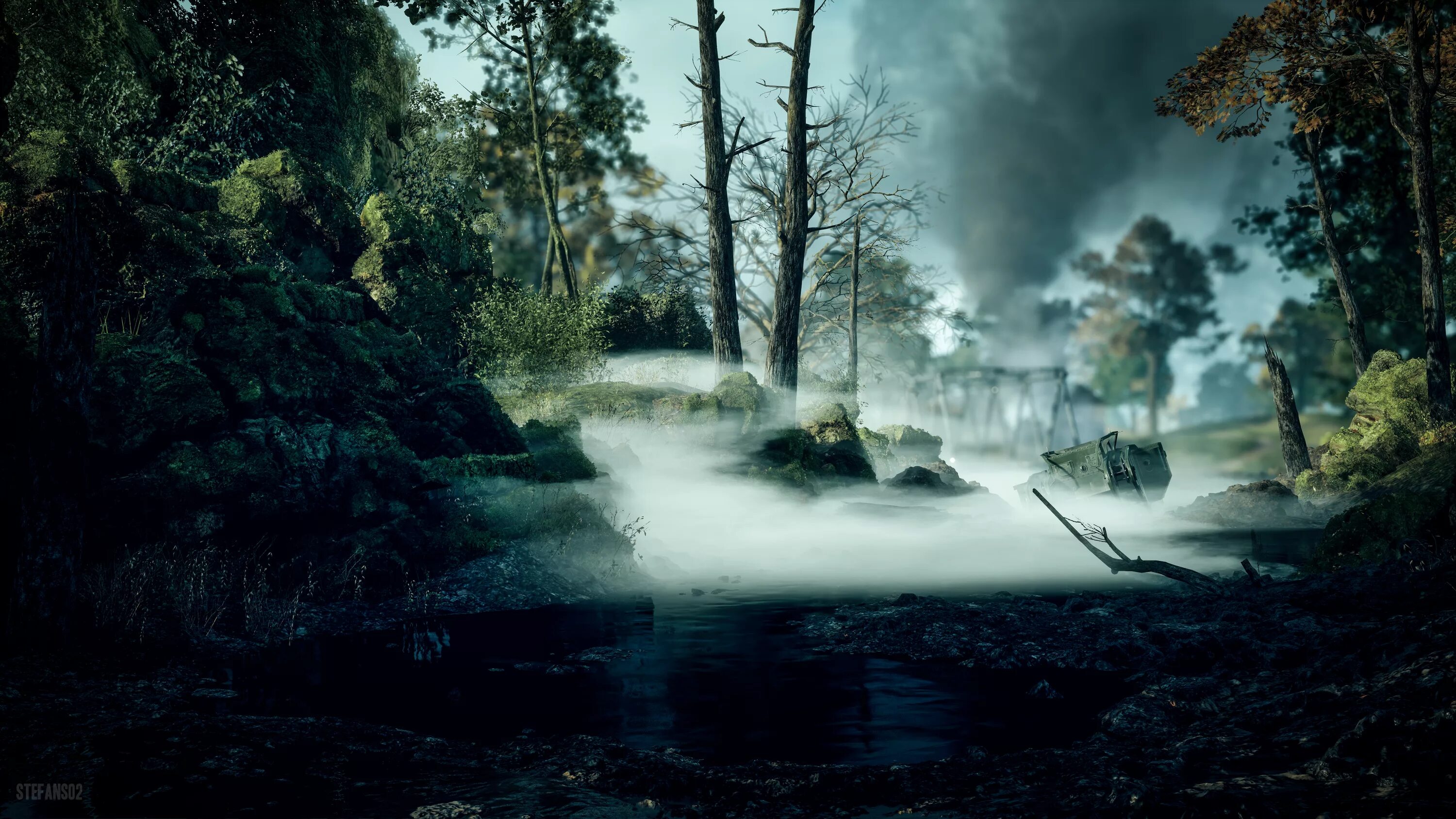 Игра где туман. Battlefield 1 лес. Лес из игры.