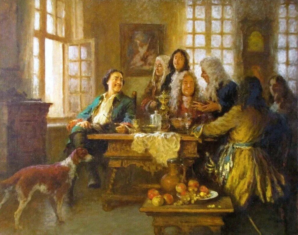 Григорьевич Мясоедов (1834–1911) «земство обедает».