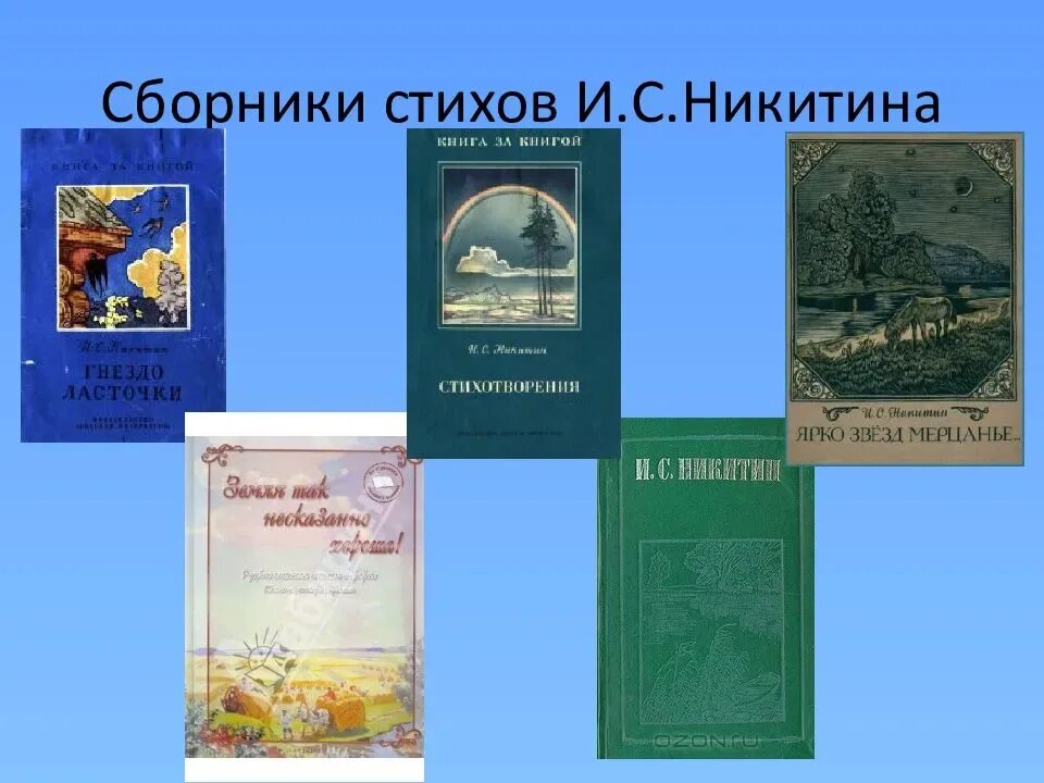 Составляем сборник стихов поэты детям 3 класс. Сборник стихов Ивана Никитина.