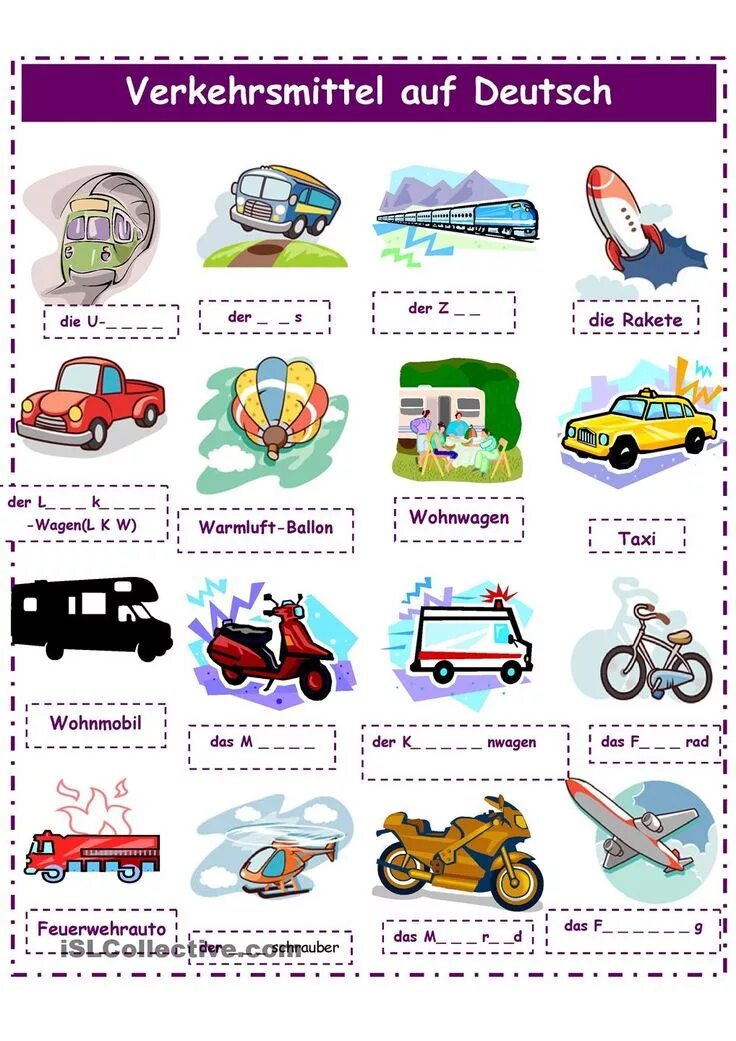 Types of transport. Транспорт на немецком языке с переводом. Виды пассажирского транспорта. Транспортные средства на немецком языке. Виды транспорта на нем.