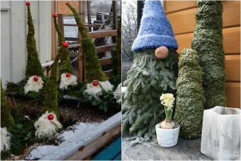 Гномик из веток елки