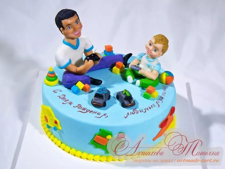Папе и сыну 27. Двойной торт. Торт для папы. Торт для двоих детей. Торт сыну.