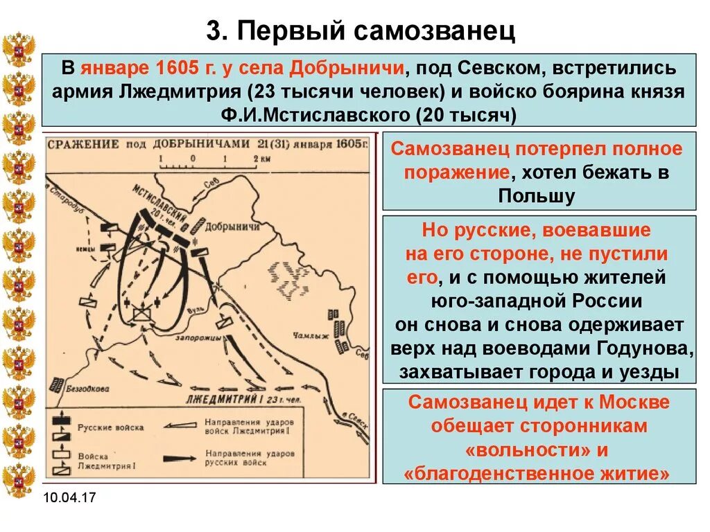 Кто разгромил войска лжедмитрия 2. Добрыничи 1605. Битва под Добрыничами 1605. Сражение у села Добрыничи. 1605 Год битва при Добрыничах.