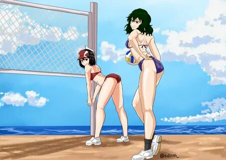 Yui and Setsuna beach volley Sudoname Scrolller.