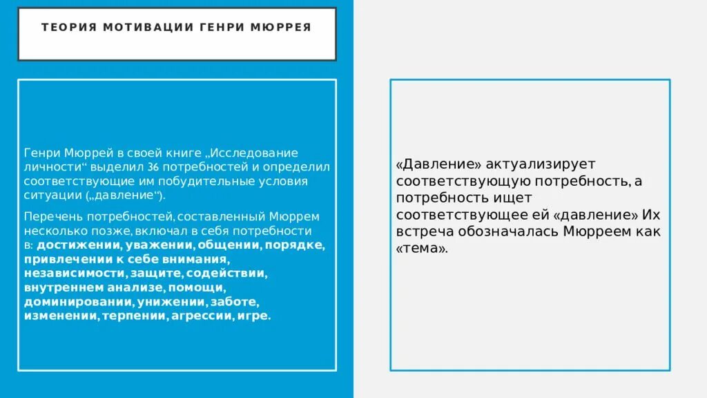 Теории мотивации личности. Теория г. Мюррея. Теории мотивации. Теория мотивации Мюррея.