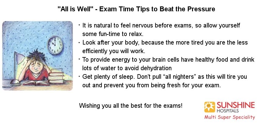 We wished him. Exam time. You will Pass the Exam. We Wished good luck before the Exam. Nervous before an Exam.