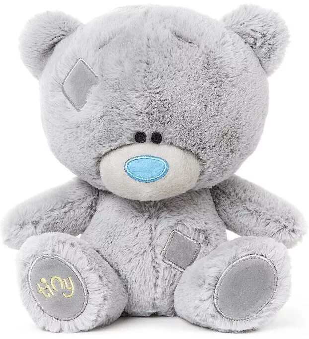 Мишка с заплатками. Tatty Teddy игрушка. Тедди Беар серый с заплатками. Игрушка серый мишка с голубым носом. Плюшевый мишка серый с синим носом.