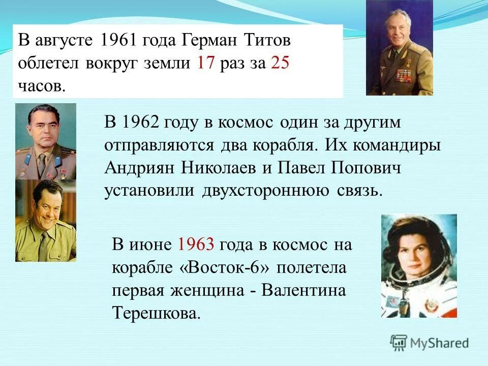 Сколько лет было герману. В августе 1961 Ода германититов облетел вокруг земли 17 разьза 25 часов.