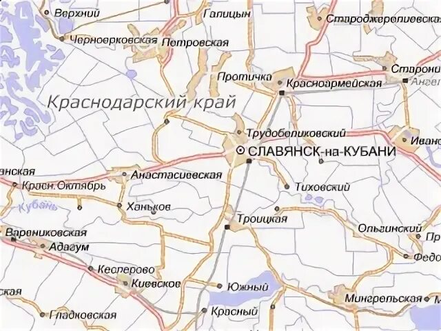 Славянск на кубани на карте
