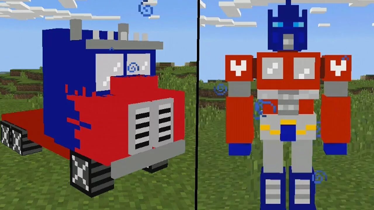 Transformers Mod: g1 Edition. Оптимус Прайм в МАЙНКРАФТЕ. Optimus Prime Minecraft Mod. Трансформеры майнкрафт.