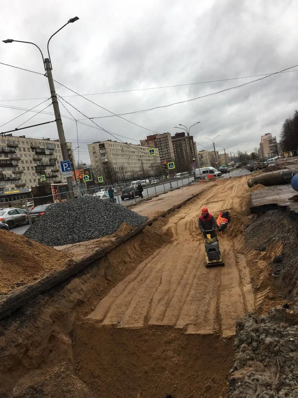 Большевиков земля. Проспект. Реконструкция проспекта Андропова. Район Южный Водоканал. Водовод.