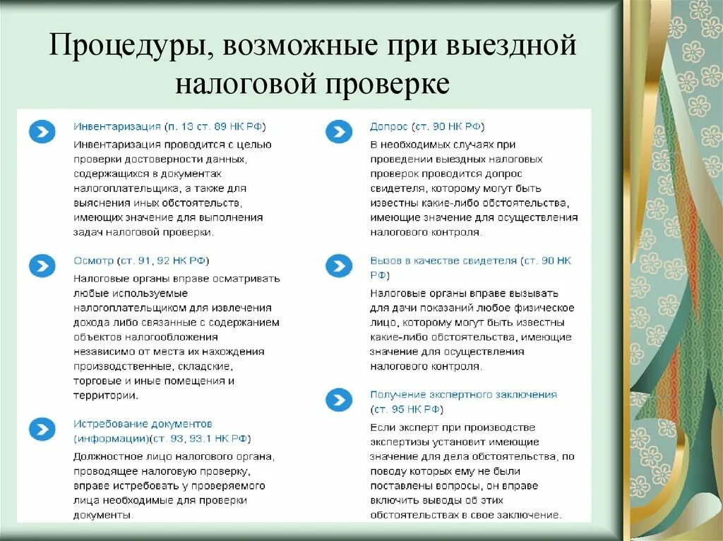 Инвентаризация при выездной налоговой проверки. Инвентаризация при налоговой проверке это. Выездная налоговая проверка допрос. Налоговый контроль презентация. Тест нк рф