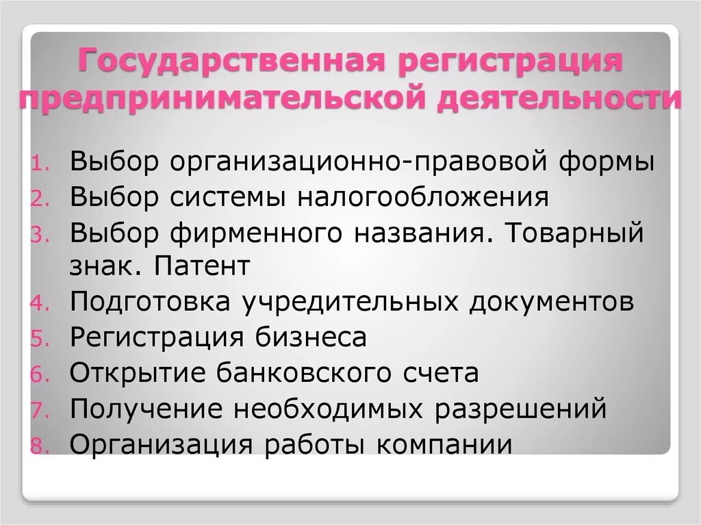 Регистрация предпринимательской деятельности в рф