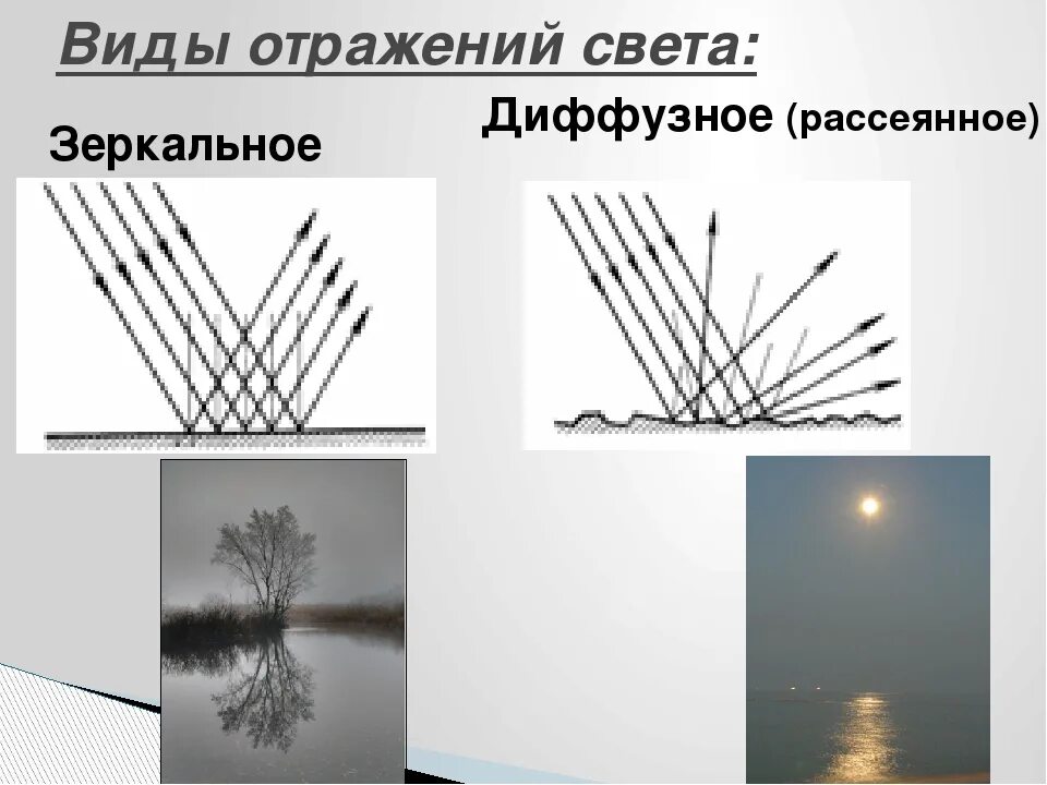 Диффузное отражение света. Зеркальное и диффузное отражение света. Диффузное и рассеянное отражение. Зеркальное и диффузное отражение