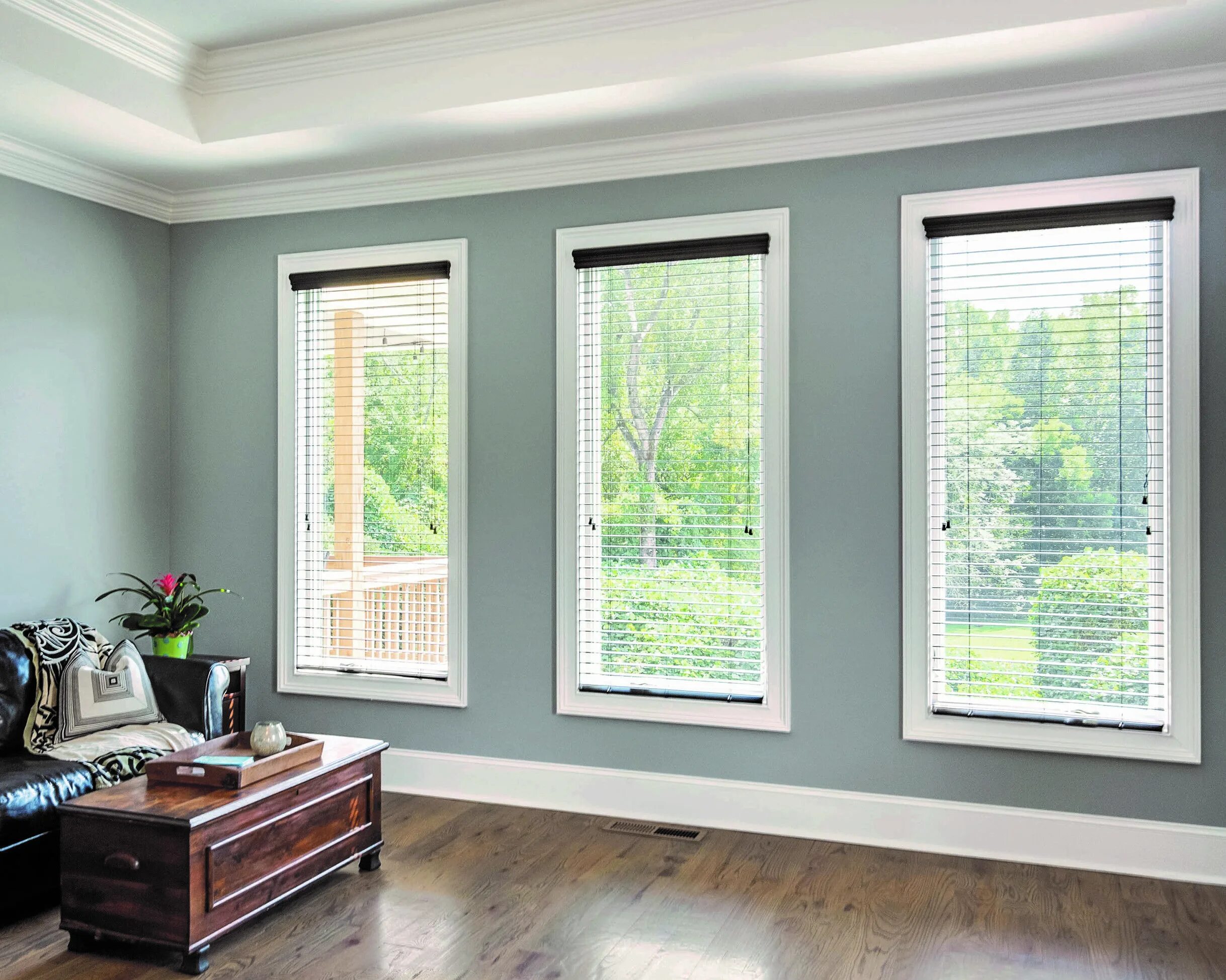 There three windows in the room