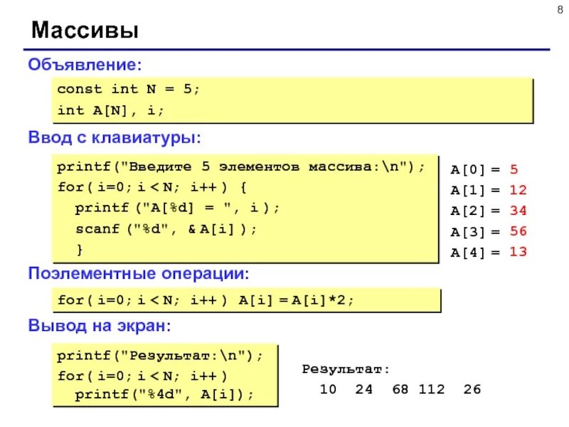 Как задать массив в си. Как вывести массив в си. Вывод массива в си. Объявление массива в си. Printf int