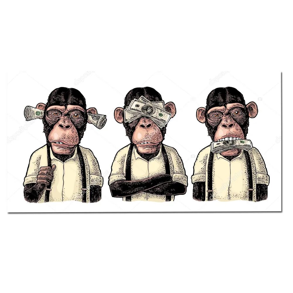 три мудрые обезьяны. обезьяны ничего не вижу. обезьяны закрывающие рот глаза уши. ничего не вижу ничего не слышу. обезьянка закрывает рот.