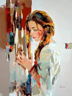 Художник пишет маслом