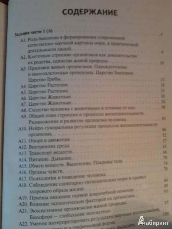 Содержание 6 класса