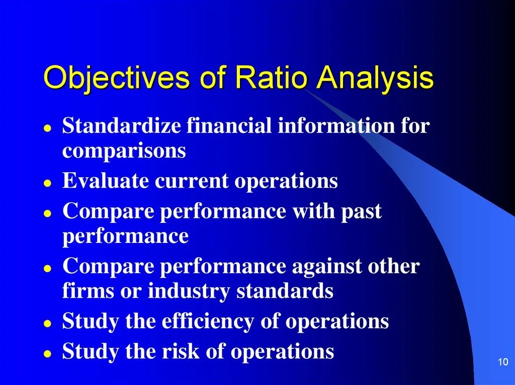 Objective analysis. Ratio analysis.