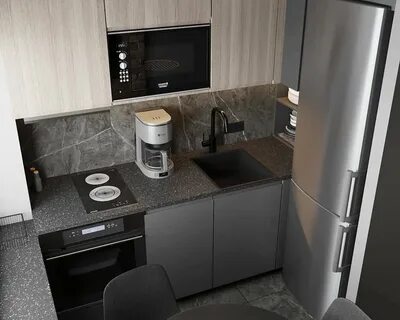 Дизайн очень маленькой кухни с холодильником (63 фото)