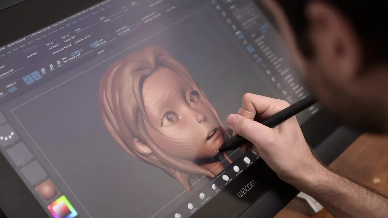 Studio урок для начинающих. Профессия 3д моделлер. Wacom Cintiq 22. Wacom Cintiq 20. Современная мультипликация.