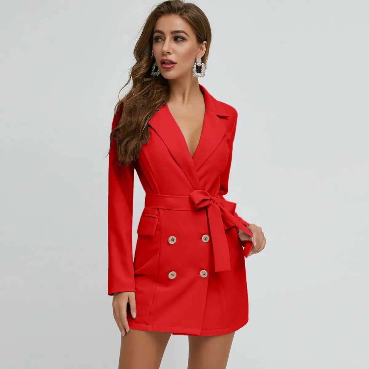 Красное платье с пиджаком