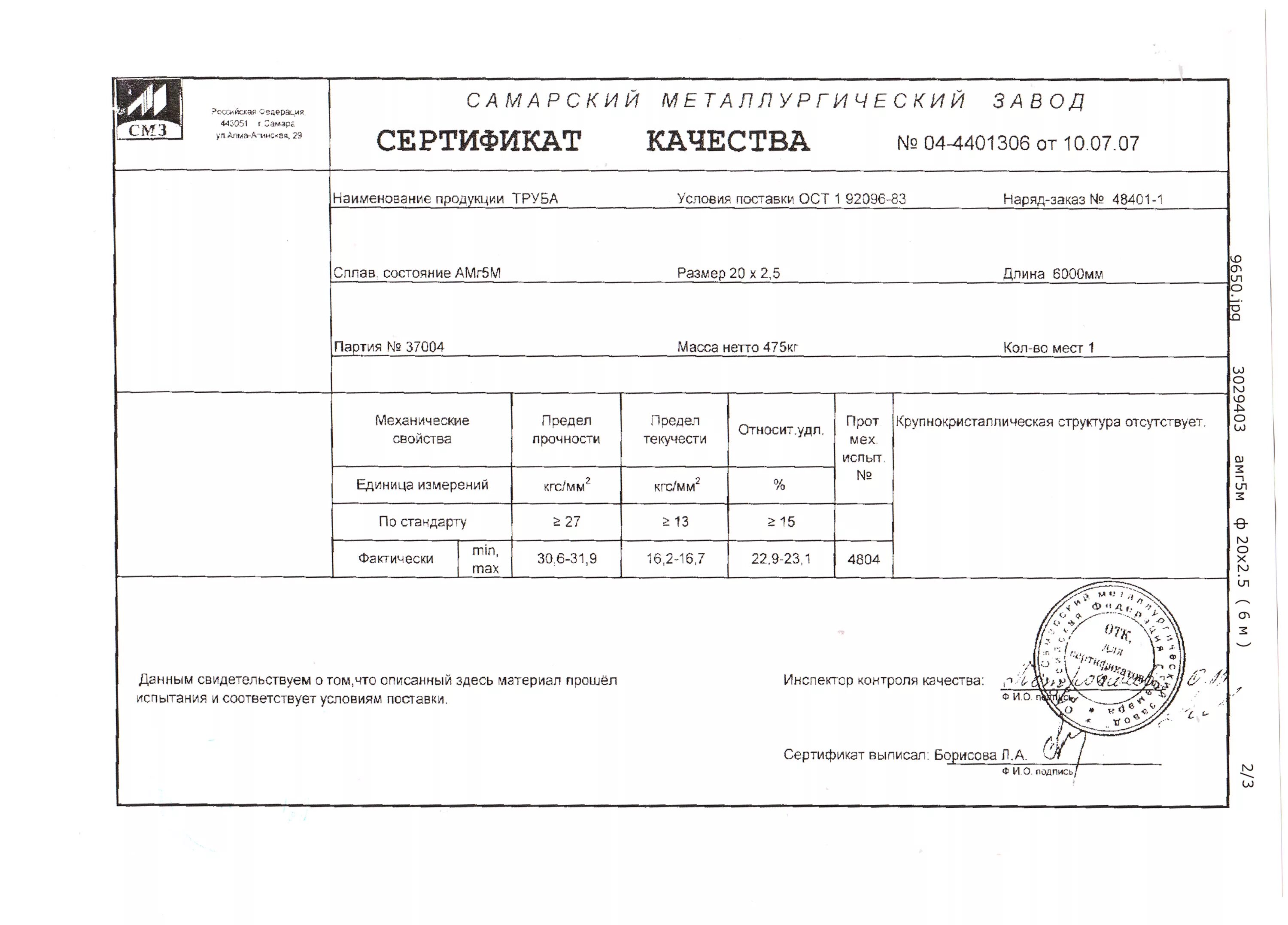 фольга алюминиевая сертификат