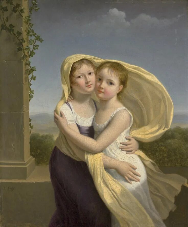 Two sisters old. Картина Жанны-Элизабет шоде. Картина две сестры.