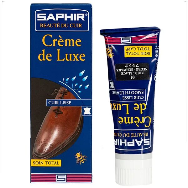 Saphir creme de lux light brown. Sapphire для обуви. Creme de luxe. Крем тюбик с губкой saphir creme de luxe sphr0023 для гладкой кожи, цвет айвори, 75мл. Saphir крем с губкой.