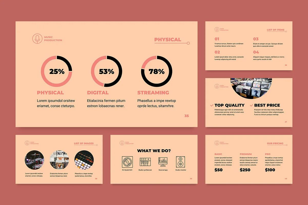 Presentation size. Product presentation.