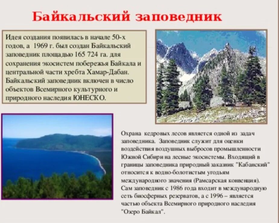 Заповедники кратко детям. Байкальский заповедник России доклад. Байкальский заповедник сообщение. Сообщение о заповеднике Байкальский заповедник. Байкальский заповедник описание.