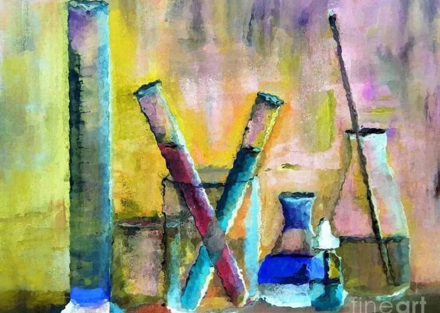 Опыт в искусстве. Химия в искусстве. химия и живопись. химическое искусство. натюрморт на тему химия.