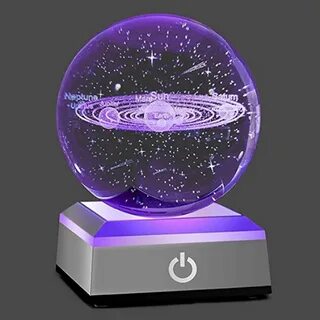 3d solar system crystal ball