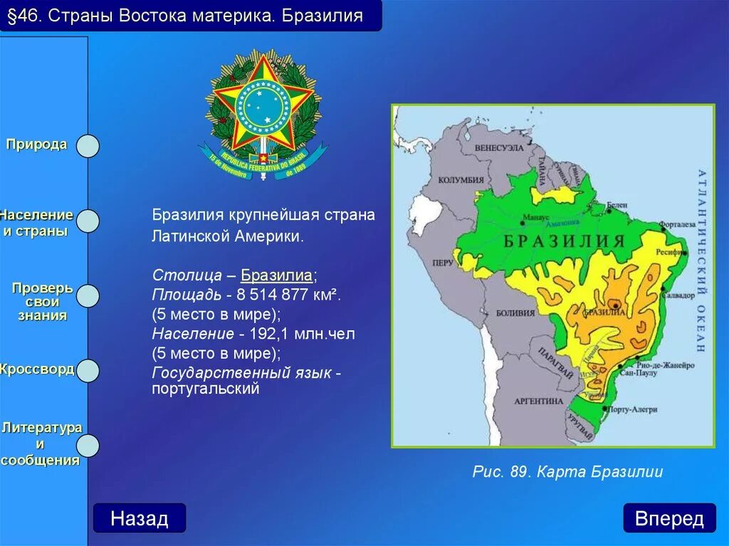 Бразилия особенности природных зон 7 класс