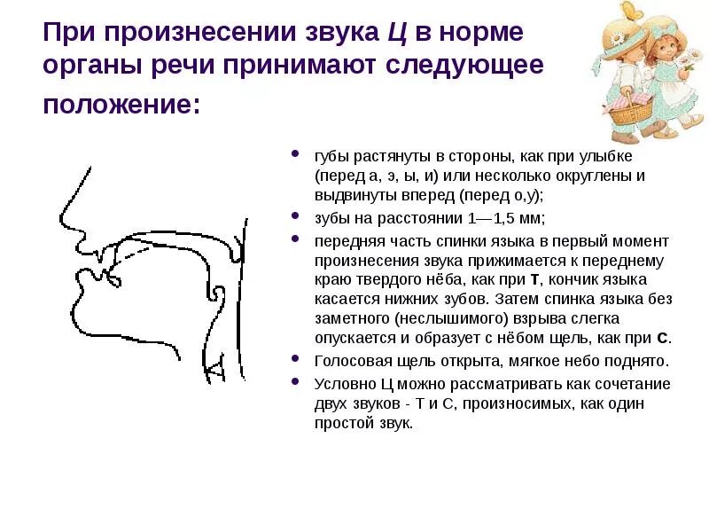 Замена звука называется. Артикуляционный профиль свистящих звуков. Профили артикуляции свистящих звуков ц. Профили артикуляции гласных звуков при ринолалии. Правильная артикуляция при произнесении звука с.