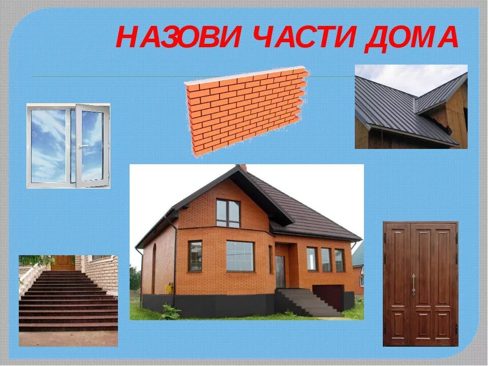 Разновидности строений. Части дома. Части дома для детей. Назови части дома. Назови части дома для детей.